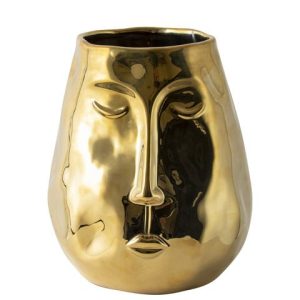 Gouden vaas met gezicht