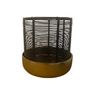 Windlicht alu brons/zwart M