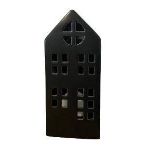 HV Theelichthouder huisje zwart